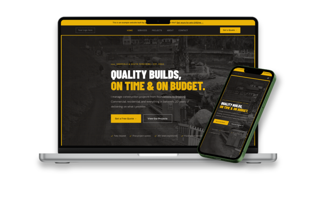 Hyper Construction - Example construction website by Hyperlinked
