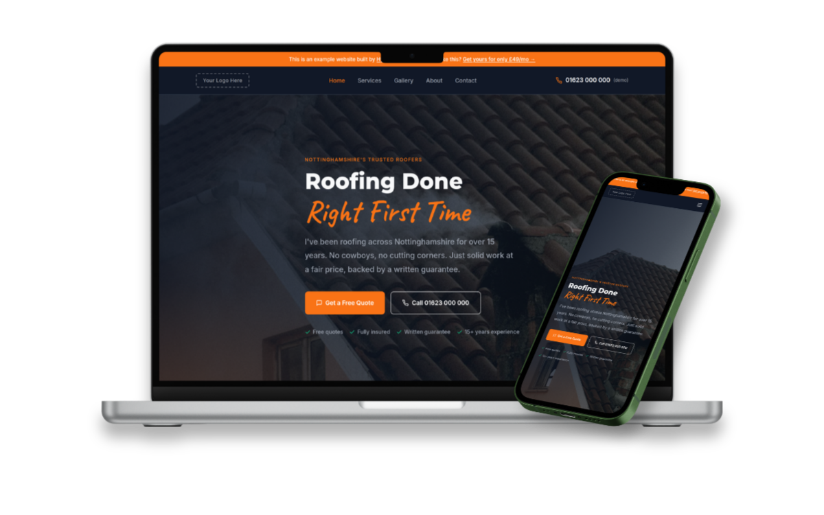 Hyper Roofing - Example roofing website by Hyperlinked